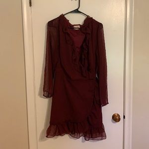 Wine semi formal dress